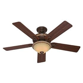 Hunter Fans 28049 52" Aventine Traditional Indoor Cocoa Ceiling Fan w/ Light & Blades