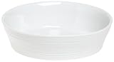 Rings White Porcelain Oval Serving Bowl