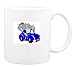 Mug with car, car-wash, elephant, washing
