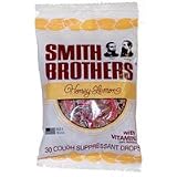 Smith Brothers Cough Suppressant Drops with Vitamin C, Honey Lemon Flavor, #8023 30 Drops / Bag , 12 Bags Smith Brothers Cough Suppressant Drops with Vitamin C, Honey Lemon Flavor, #8023 30 Drops / Bag , 12 Bags