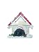 Black Poodle in Dog House Christmas Ornament