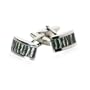 Natural Zebra Stone Cufflinks Set in Silver with Gift Box