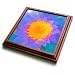 Decorative colorful garden botanic plant water lily blue yellow flower abstract - 8x8 Trivet With 6x6 Ceramic Tile