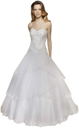 Classic A-Line/Princess Sweetheart Court Train Wedding Dress With Cascading Ruffles Lace-up Tulle Taffeta 18 White