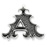 Sterling Silver Antiqued Gothic Initial A Pendant - JewelryWeb