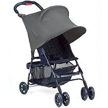 Kiddopotamus Rayshade UV Protective Stroller Shade for Single Strollers & Joggers, Gray