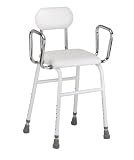 Drive Medical Kitchen Stool with Adjustable Arms, White