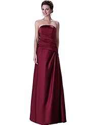 A-line Strapless Satin Lace-Up Ruched Corset   Waistline Evening Dress/Prom Dress/Party Dress 