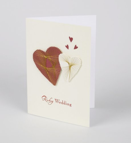 Wrapped Hearts Ruby Anniversary Card