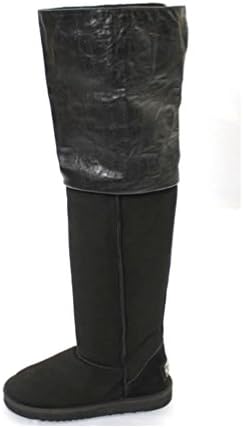 Australia Luxe Slouch Over the Knee Leather Sheep Comfort Fur Boots Shoes Black 6