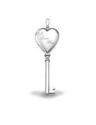 Sterling Silver "I Love You" KEY Locket 3/4 inch x 2 inch