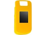 Rubberized Phone Protector Cover Case Yellow For BlackBerry Pearl Flip 8220 ....