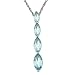 14k White Gold Blue Topaz Drop Pendant, 18\