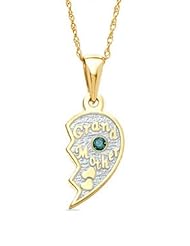 Grandmother Half Pendant with Birthstone December Blue Zircon (Granddaughter Half sold seperately)