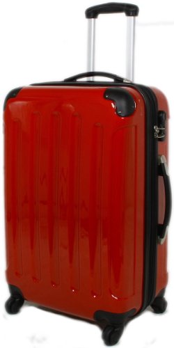 ROT Reisekoffer Koffer Trolley Trolleys Hartschale XL/68cm/75L plus 25% Dehnungsfuge