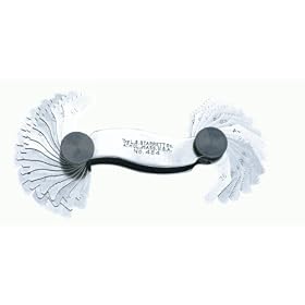 Starrett 484 English Screw Pitch Gauge With Locking Device, 60 Degree Threads, 3-1/2 - 36 Threads Per Inch Range, 28 Leaves