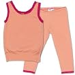 Esme Girls Orange Sherbert Tank Snugfit Lounger with Fuchsia Lace Trim