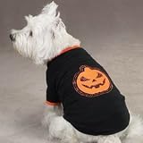 Dog Halloween Pumpkin Shirt Clothing Bling-O-Lantern Tee Medium