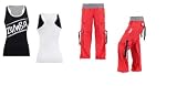 Zumba Samba Cargo Pants (Red) + Racerback Top (Black/White)