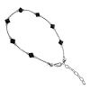 .925 Silver Swarovski Elements� Black Crystal Anklet 9" 9.5" 10" Ankle Bracelet