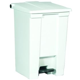 Rubbermaid 6144 WHI 12 gallon Capacity, 16-1/4" Length x 15-3/4" Width x 23-5/8" Height, White HDPE Medical Waste Step-On Container