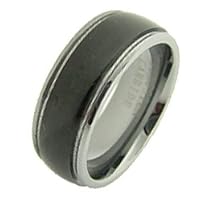 8MM Two Toned Classic Tungsten Carbide Wedding Band - 15