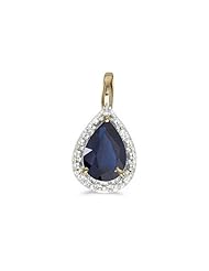 14k Yellow Gold Pear Sapphire Pendant with 18" Chain