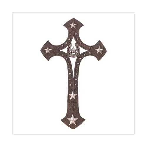 Horseshoe Cowboy Cross Rustic Western Wall Home Decor
