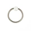 STAINLESS STEEL HOOPS WITH BALL CLEAR WITH GLITTER Gauge: 16, Ball Size: 3mm, Length: 6mm Sold as a Pair