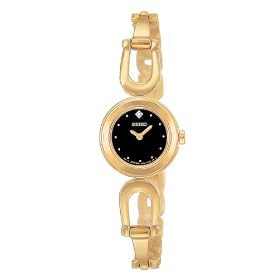 Seiko Women's Diamond Gold-Tone Bangle Watch #SUJE70