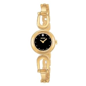 Seiko Women's SUJE70 Diamond Gold-Tone Bangle Watch