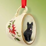 German Shepherd Christmas Ornament Cup of Tea