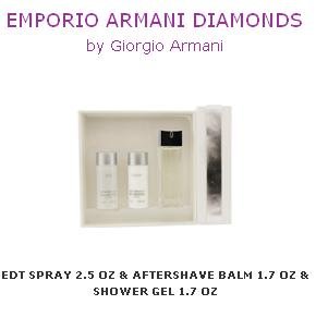 SET-EDT SPRAY 2.5 OZ & AFTERSHAVE BALM 1.7 OZ & SHOWER GEL 1.7 OZ for MEN by EMPORIO ARMANI DIAMONDS