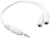 WIREALL 3.5mm Stereo Jack Y Splitter Cable Male to 2 x Female- (WHITE) 1 Year Warranty RS.129 (74.00% Off) - Amazon