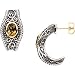 Sterling Silver and 14K Yellow Gold Honey Quartz Earrings