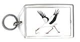Keychain with crane, eating, snake, food, bird