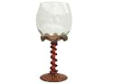 ArtisanStreet's Hot Kaleidoscope Red Ruffle Wine Hand Sculpted Glass. Signed by Artisan