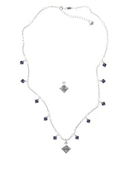 2-D "Bad Hair Day" with Girl on a Purple Velvet Crystal Waterfall Necklace