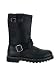 Black Leather Biker Engineer Boot - Mens 13