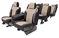 Coverking CSC1A0AC7001 Beige/Black Leatherette Custom Seat Cover