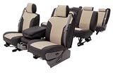 Coverking CSC1A0JP7096 Beige/Black Leatherette Custom Seat Cover
