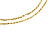 14K Yellow Gold Diamond Cut Rope Necklace, 24