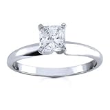 14k White Gold, Princess Diamond Solitaire Engagement Ring (0.50 ct)