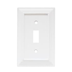 Liberty Hardware 126333 Wood Architectural Single Switch Wall Plate, White