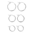 Sterling Silver Hoop Earring Set (3 pr.)