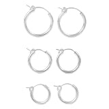 Sterling Silver Hoop Earring Set (3 pr.)