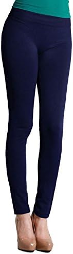 GaryM Women's Regular and Plus Size Solid Color Seamless Full Length Leggings Navy O/S