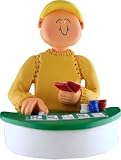 Male Poker Player Christmas Ornament