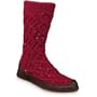 Women's Cable Knit Slipper Sock, BERRY, L