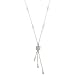 Sparkle Crystal Flower Silver Tone Y Shape Necklace